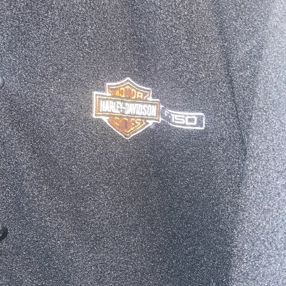 Vintage-Harley Davidson Ford Motor Co Jacket Size Large Full Button Biker - Picture 3 of 7